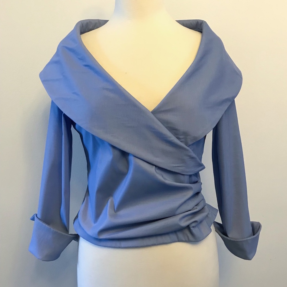 Jessica Howard Evenings Formal Faux Wrap Top M
